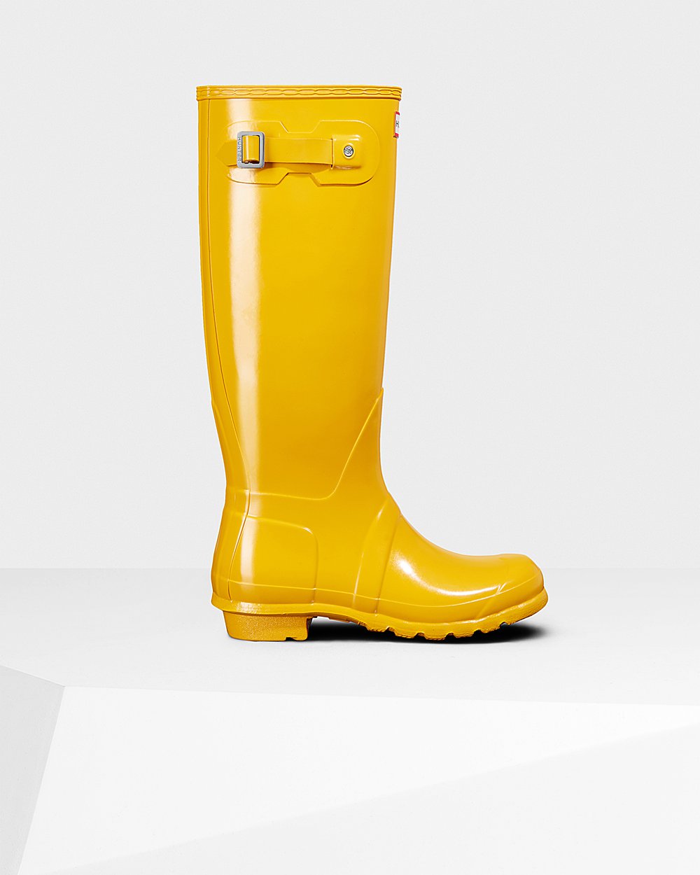 Women Hunter Original Gloss | Tall Rain Boots Yellow | NZ-16847-WOJE